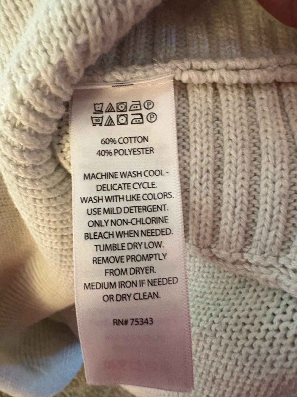 Tahari Cream Turtleneck Sweater - Picture 5 of 6